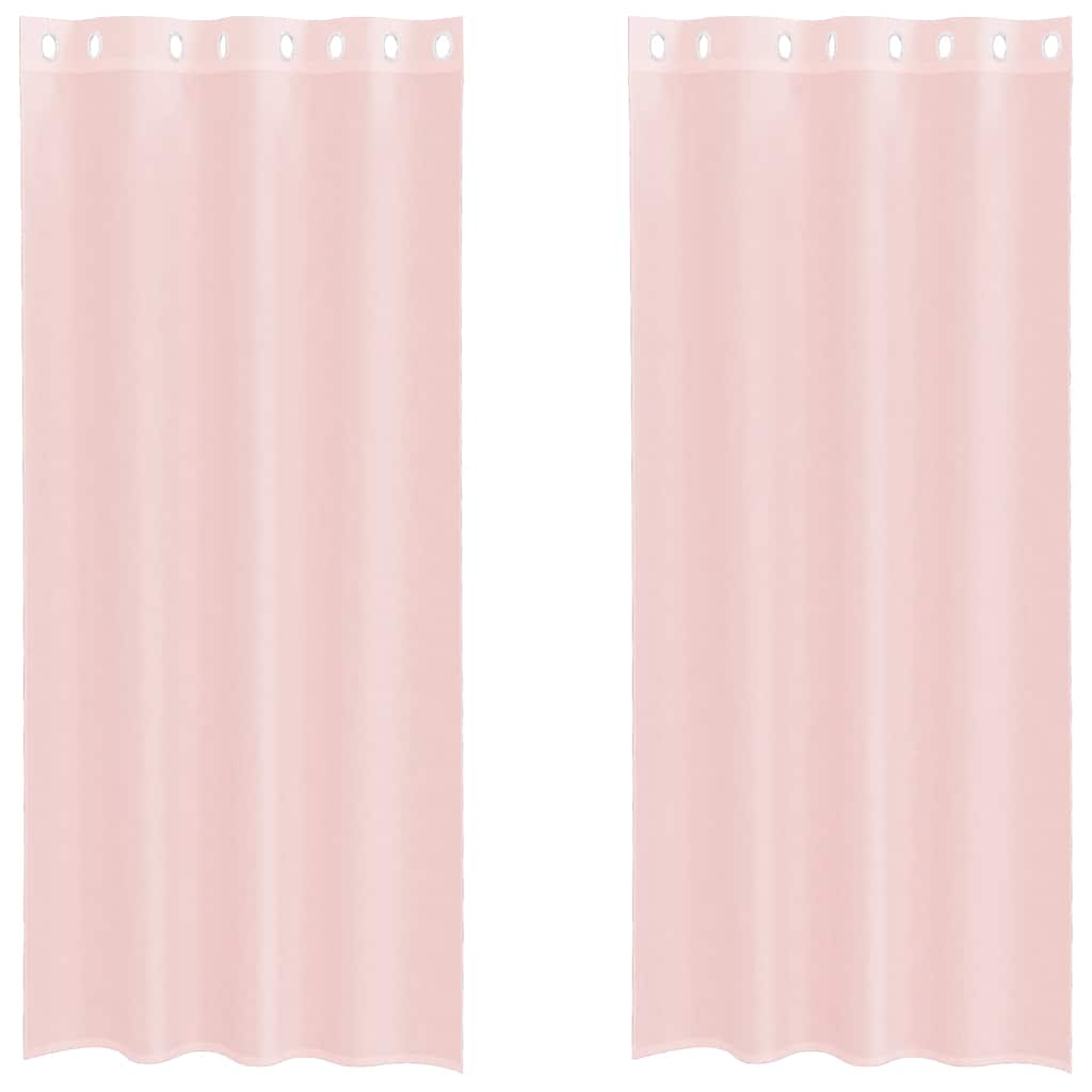vidaXL Voile Curtains with Grommets 2 pcs Light Pink 140x245 cm