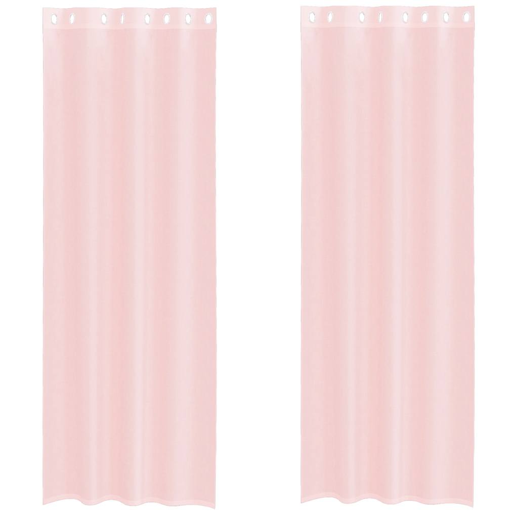 vidaXL Voile Curtains with Grommets 2 pcs Light Pink 140x260 cm