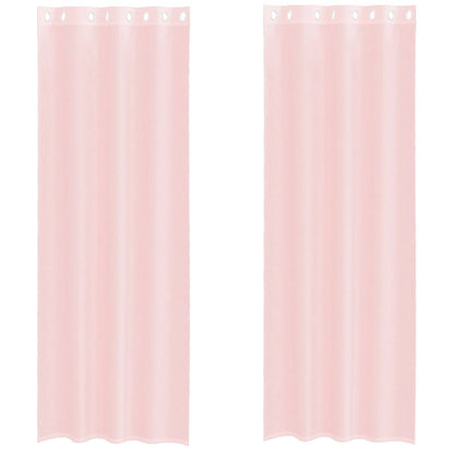 vidaXL Voile Curtains with Grommets 2 pcs Light Pink 140x260 cm