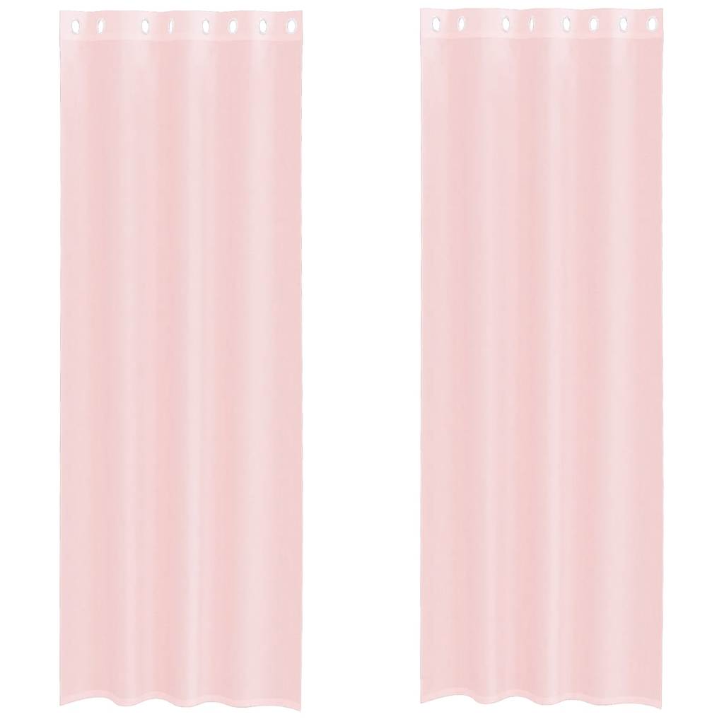 vidaXL Voile Curtains with Grommets 2 pcs Light Pink 140x300 cm