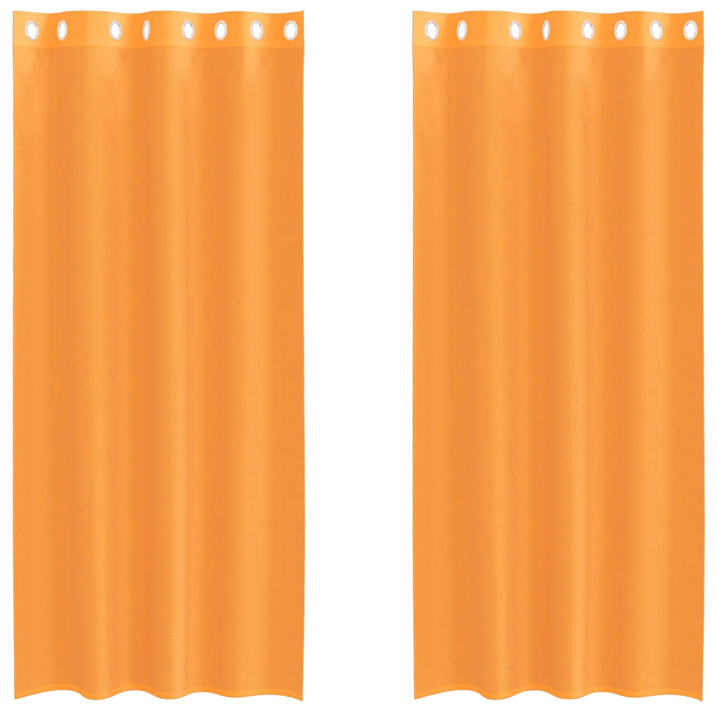 vidaXL Voile Curtains with Grommets 2 pcs Orange 140x225 cm