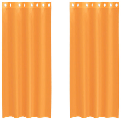 vidaXL Voile Curtains with Grommets 2 pcs Orange 140x225 cm