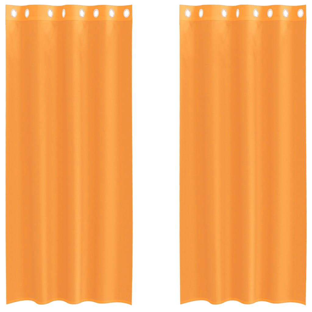 vidaXL Voile Curtains with Grommets 2 pcs Orange 140x245 cm