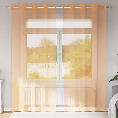 vidaXL Voile Curtains with Grommets 2 pcs Orange 140x245 cm