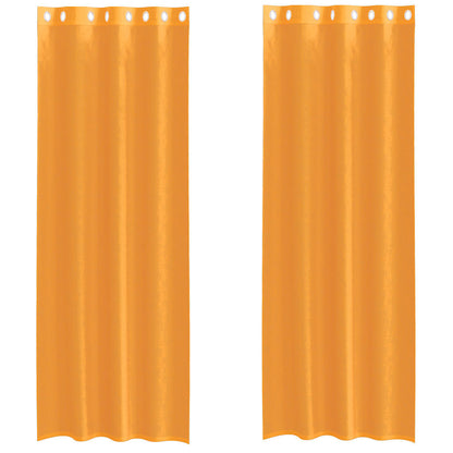 vidaXL Voile Curtains with Grommets 2 pcs Orange 140x260 cm