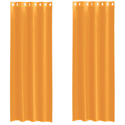 vidaXL Voile Curtains with Grommets 2 pcs Orange 140x300 cm