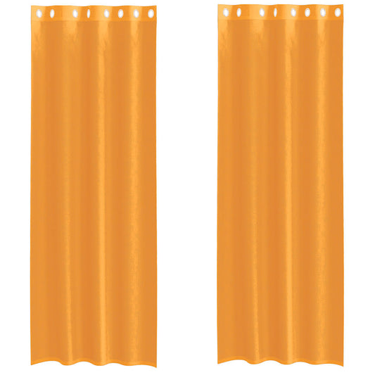 vidaXL Voile Curtains with Grommets 2 pcs Orange 140x300 cm
