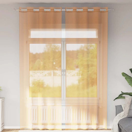 vidaXL Voile Curtains with Grommets 2 pcs Orange 140x300 cm