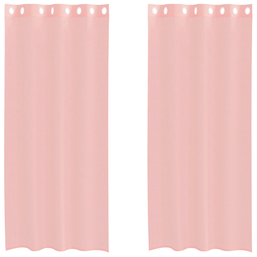 vidaXL Voile Curtains with Grommets 2 pcs Pink 140x225 cm