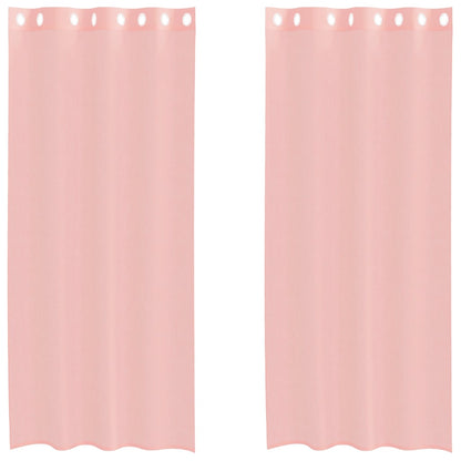 vidaXL Voile Curtains with Grommets 2 pcs Pink 140x225 cm