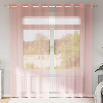 vidaXL Voile Curtains with Grommets 2 pcs Pink 140x225 cm