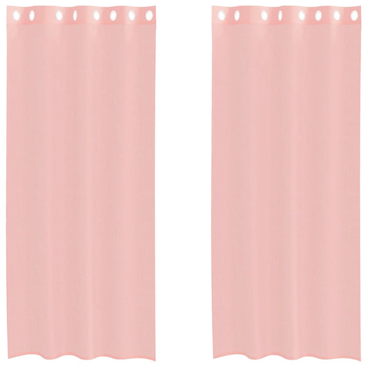 vidaXL Voile Curtains with Grommets 2 pcs Pink 140x245 cm