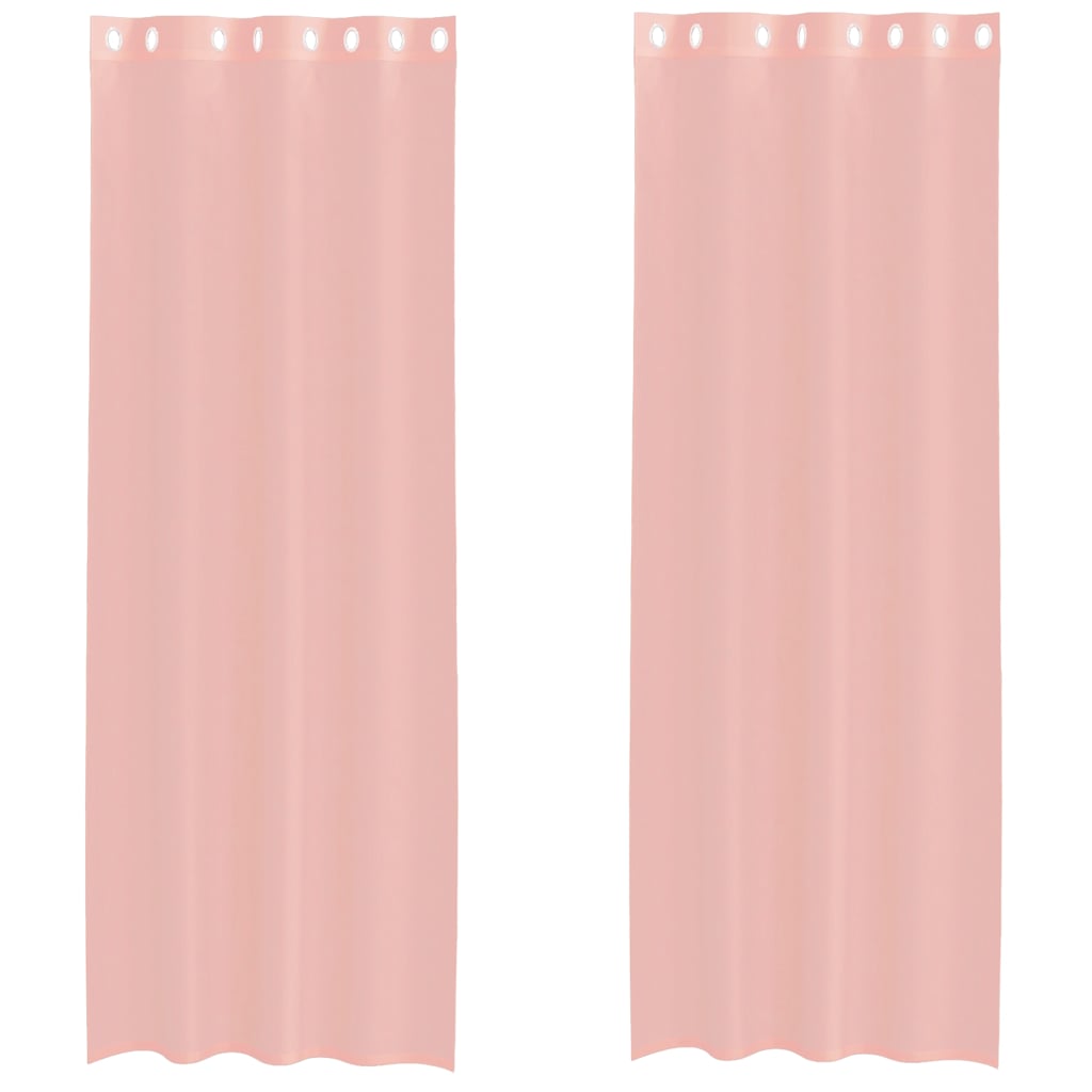 vidaXL Voile Curtains with Grommets 2 pcs Pink 140x260 cm