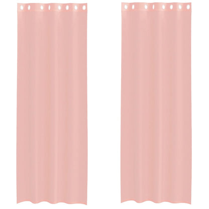 vidaXL Voile Curtains with Grommets 2 pcs Pink 140x260 cm