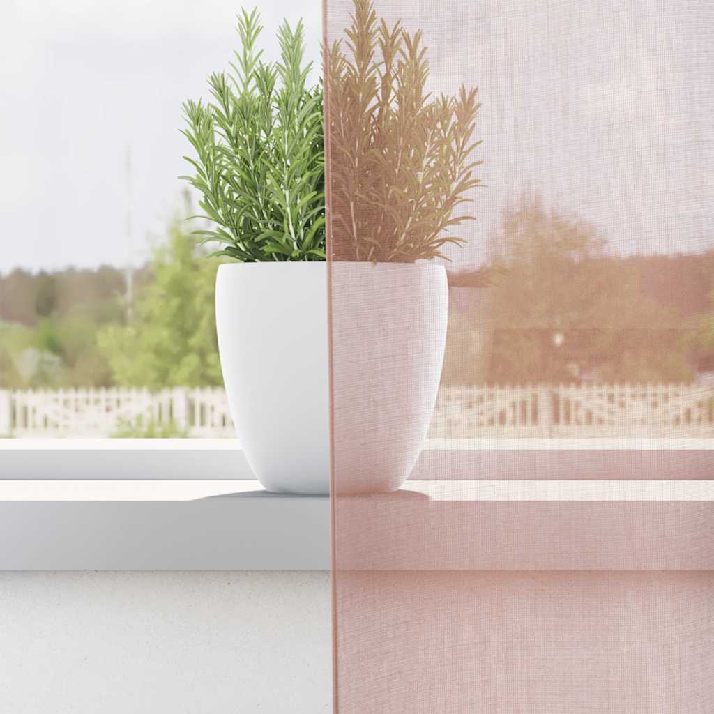 vidaXL Voile Curtains with Grommets 2 pcs Pink 140x260 cm