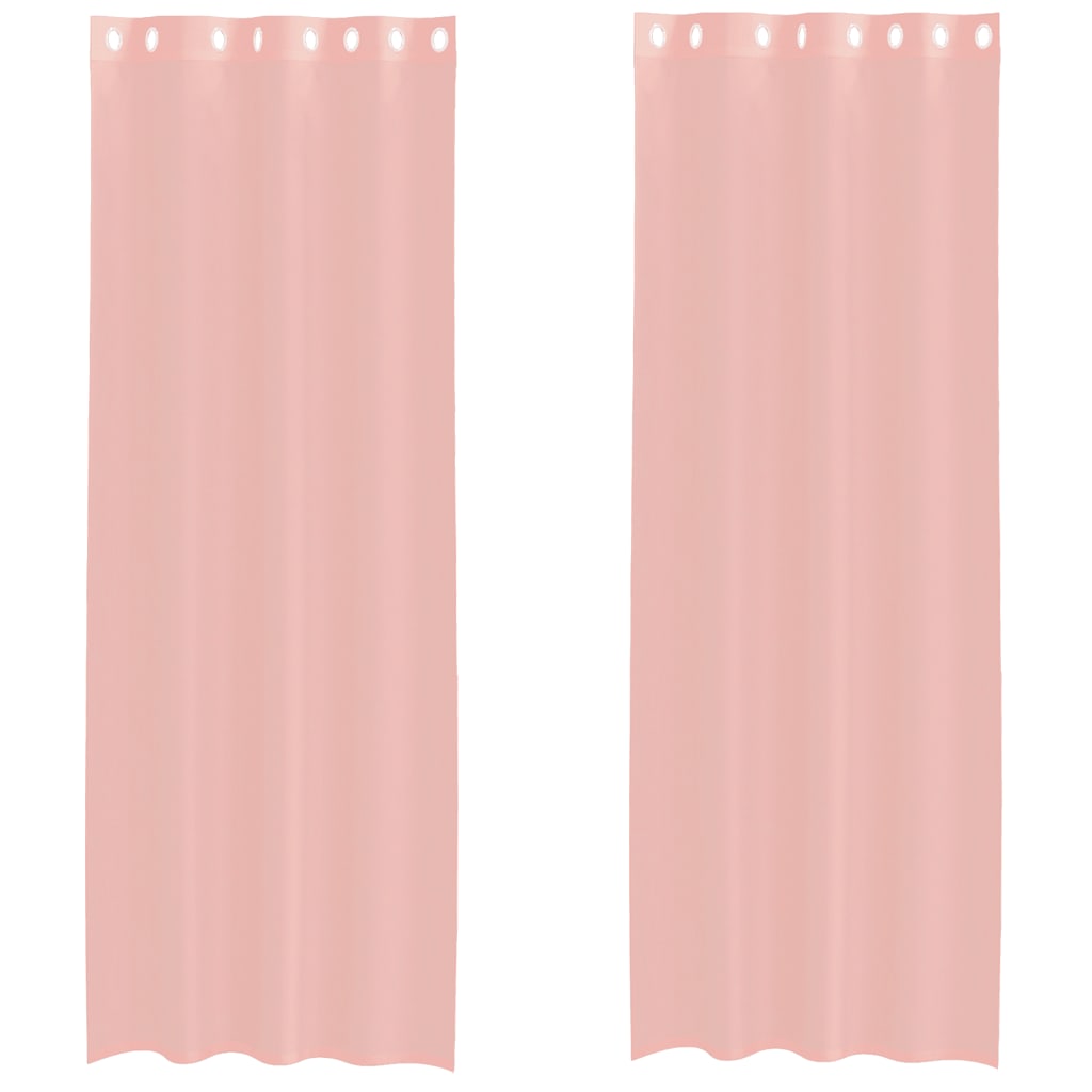 vidaXL Voile Curtains with Grommets 2 pcs Pink 140x300 cm