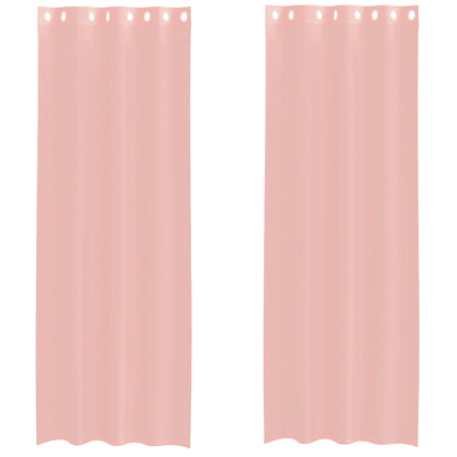 vidaXL Voile Curtains with Grommets 2 pcs Pink 140x300 cm
