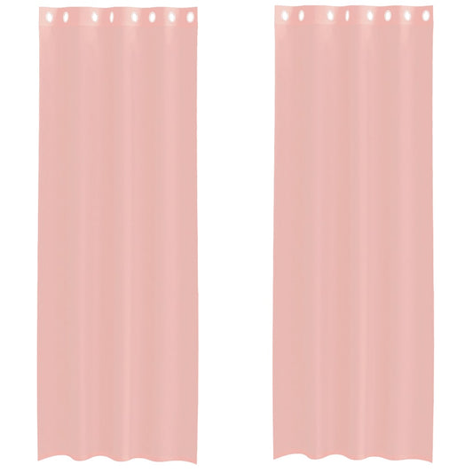 vidaXL Voile Curtains with Grommets 2 pcs Pink 140x300 cm