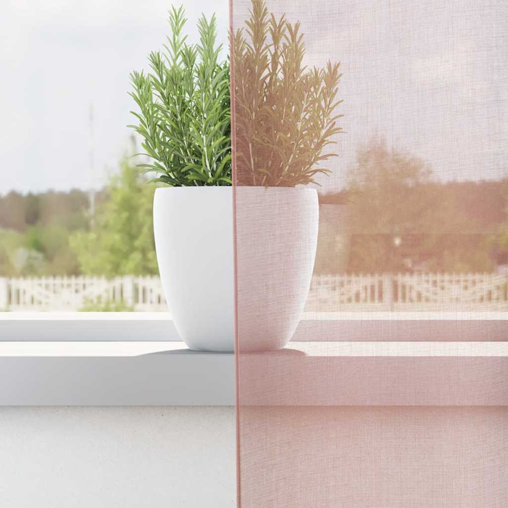 vidaXL Voile Curtains with Grommets 2 pcs Pink 140x300 cm