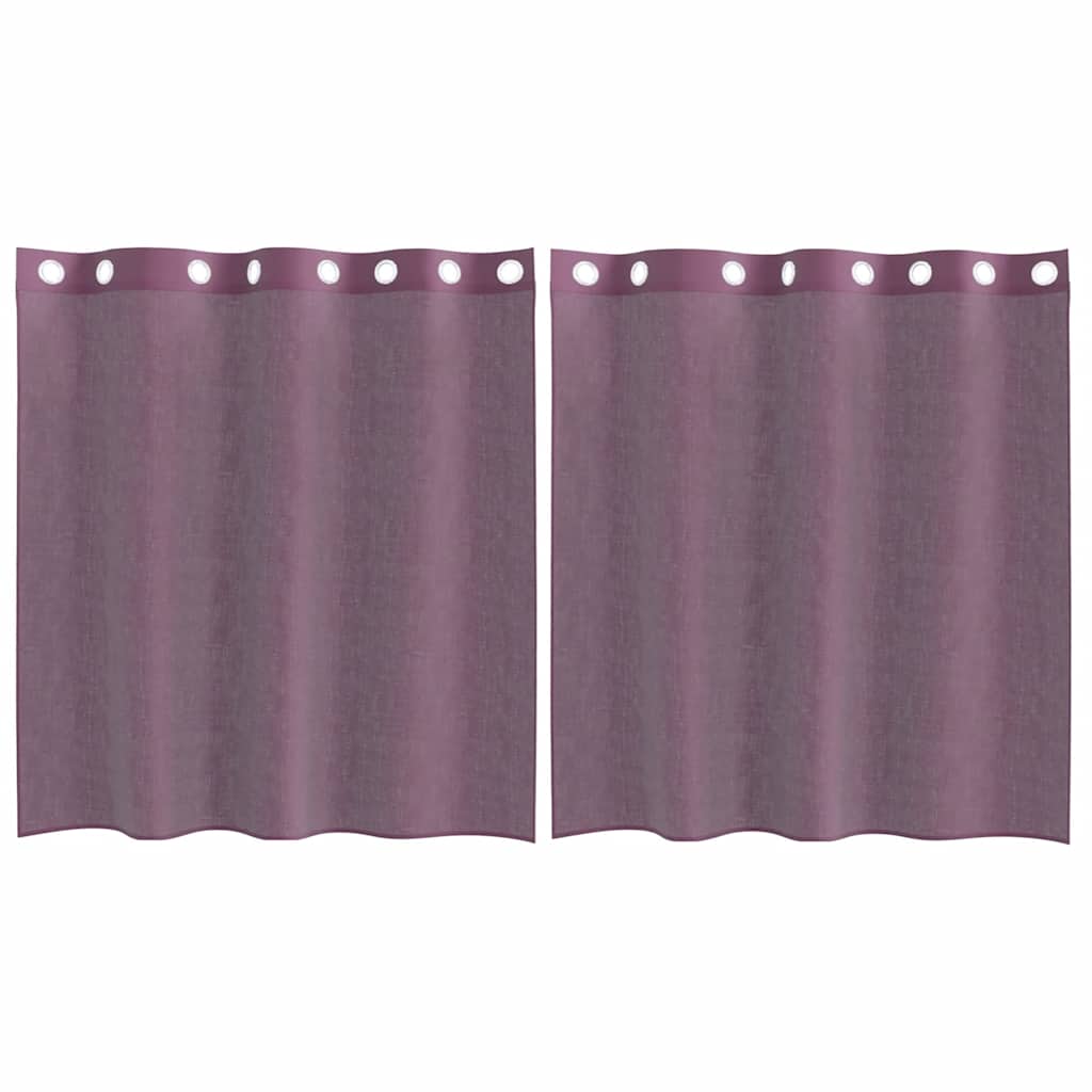 vidaXL Voile Curtains with Grommets 2 pcs Purple 140x140 cm