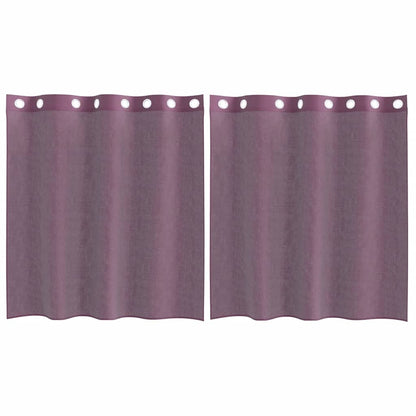 vidaXL Voile Curtains with Grommets 2 pcs Purple 140x140 cm