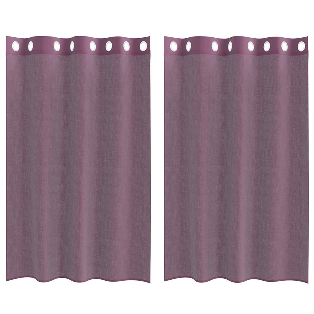 vidaXL Voile Curtains with Grommets 2 pcs Purple 140x175 cm