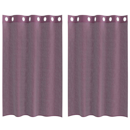 vidaXL Voile Curtains with Grommets 2 pcs Purple 140x175 cm