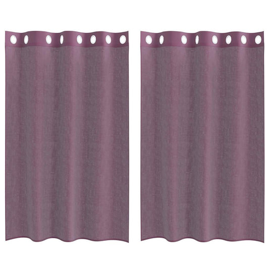 vidaXL Voile Curtains with Grommets 2 pcs Purple 140x175 cm