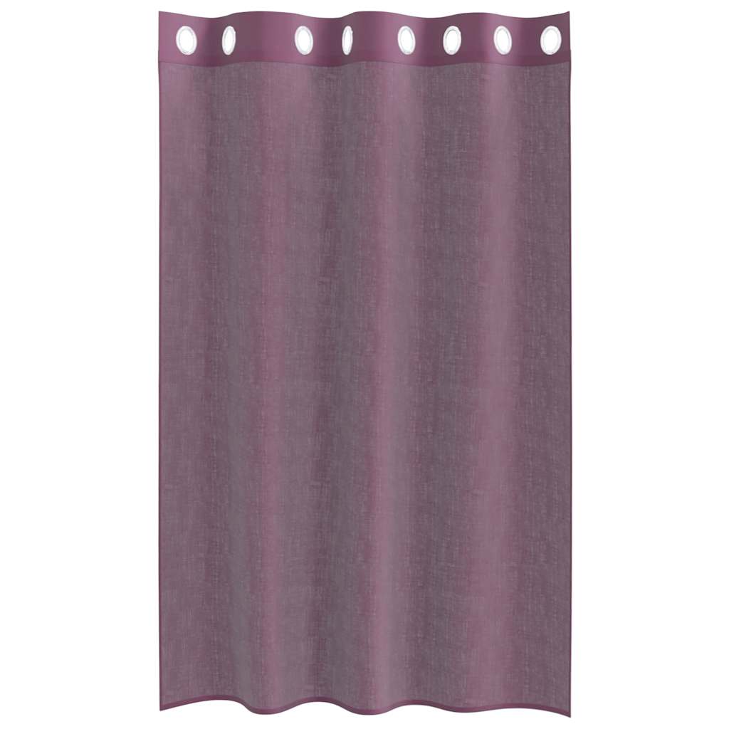 vidaXL Voile Curtains with Grommets 2 pcs Purple 140x175 cm
