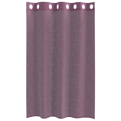 vidaXL Voile Curtains with Grommets 2 pcs Purple 140x175 cm