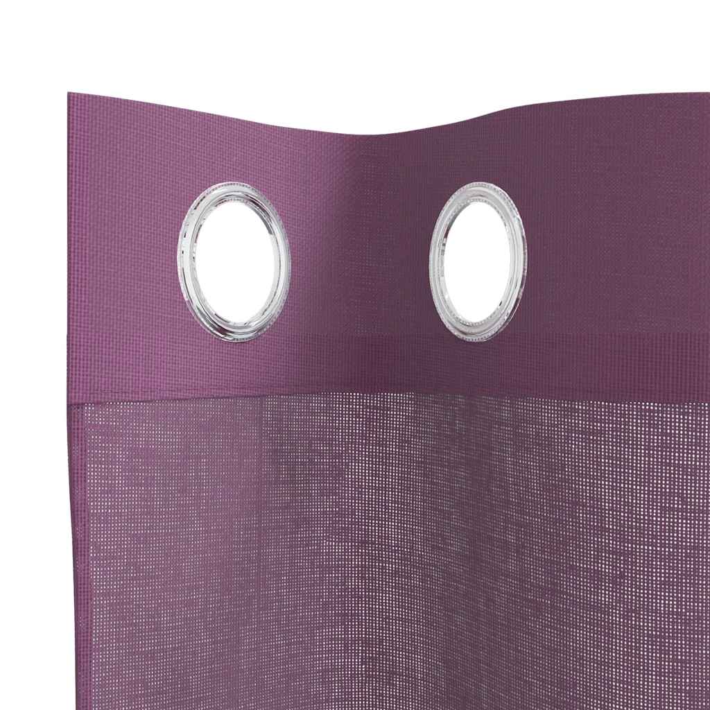 vidaXL Voile Curtains with Grommets 2 pcs Purple 140x225 cm