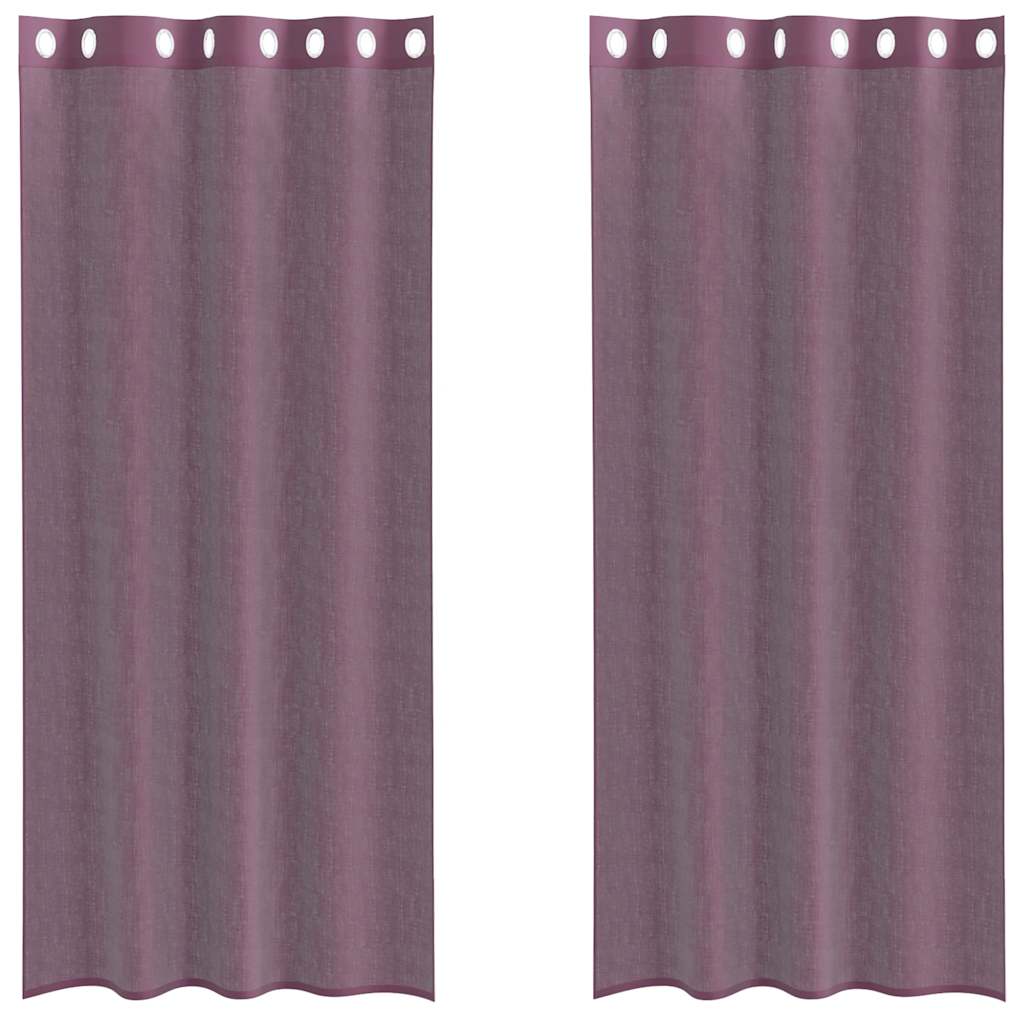 vidaXL Voile Curtains with Grommets 2 pcs Purple 140x245 cm