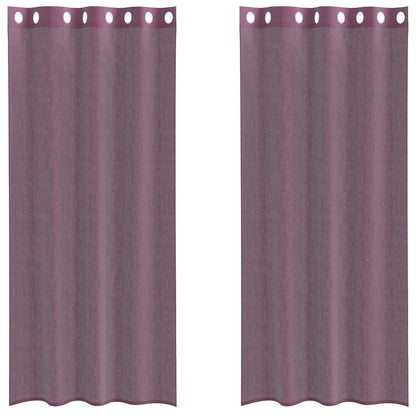 vidaXL Voile Curtains with Grommets 2 pcs Purple 140x245 cm