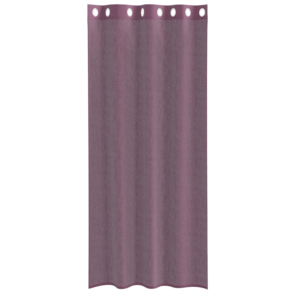 vidaXL Voile Curtains with Grommets 2 pcs Purple 140x245 cm