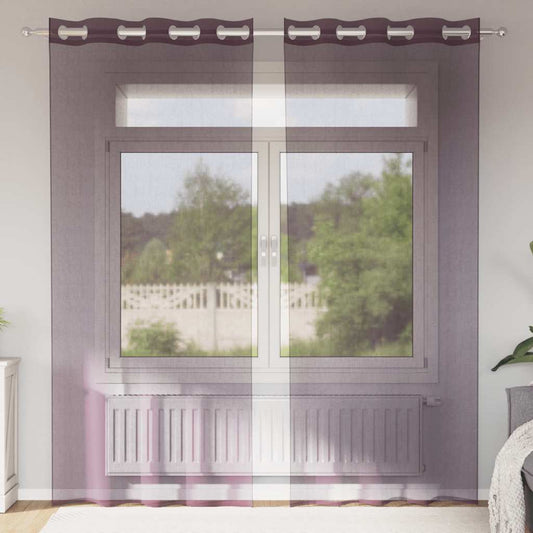 vidaXL Voile Curtains with Grommets 2 pcs Purple 140x245 cm
