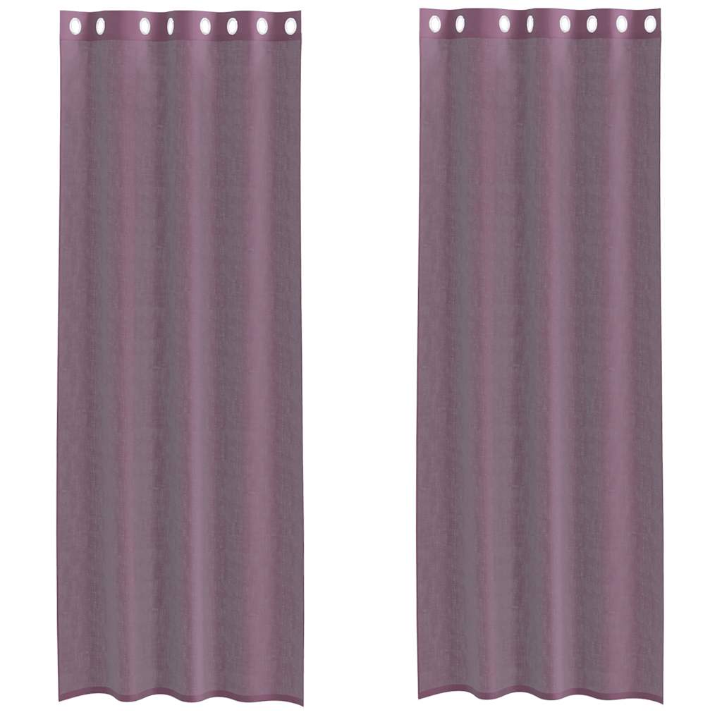 vidaXL Voile Curtains with Grommets 2 pcs Purple 140x260 cm