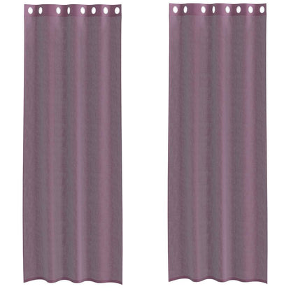 vidaXL Voile Curtains with Grommets 2 pcs Purple 140x260 cm