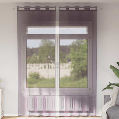 vidaXL Voile Curtains with Grommets 2 pcs Purple 140x300 cm