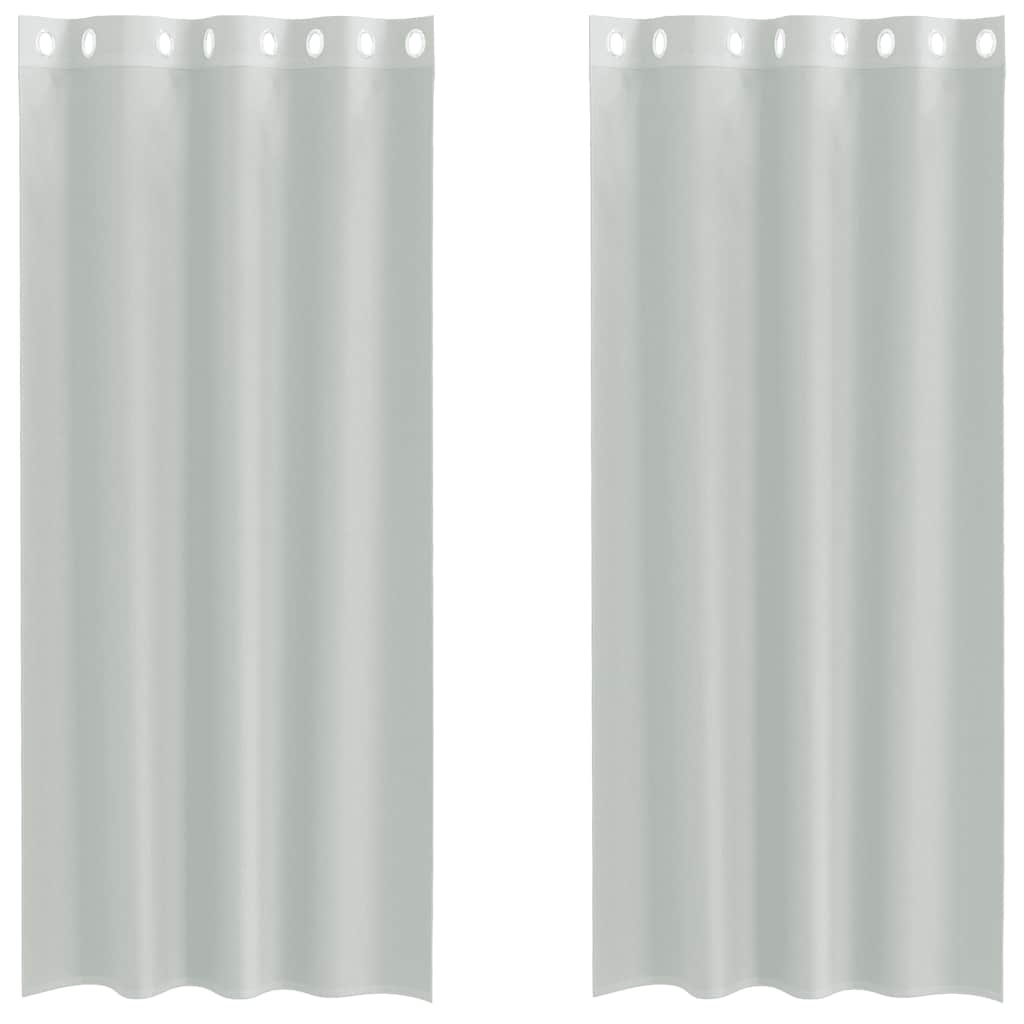 vidaXL Voile Curtains with Grommets 2 pcs Light Grey 140x225 cm