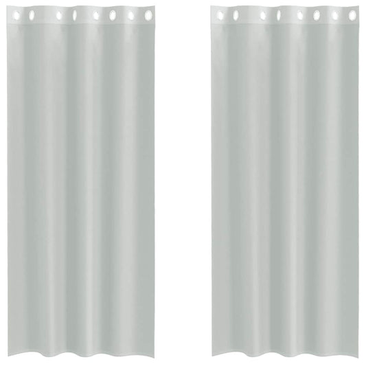 vidaXL Voile Curtains with Grommets 2 pcs Light Grey 140x225 cm