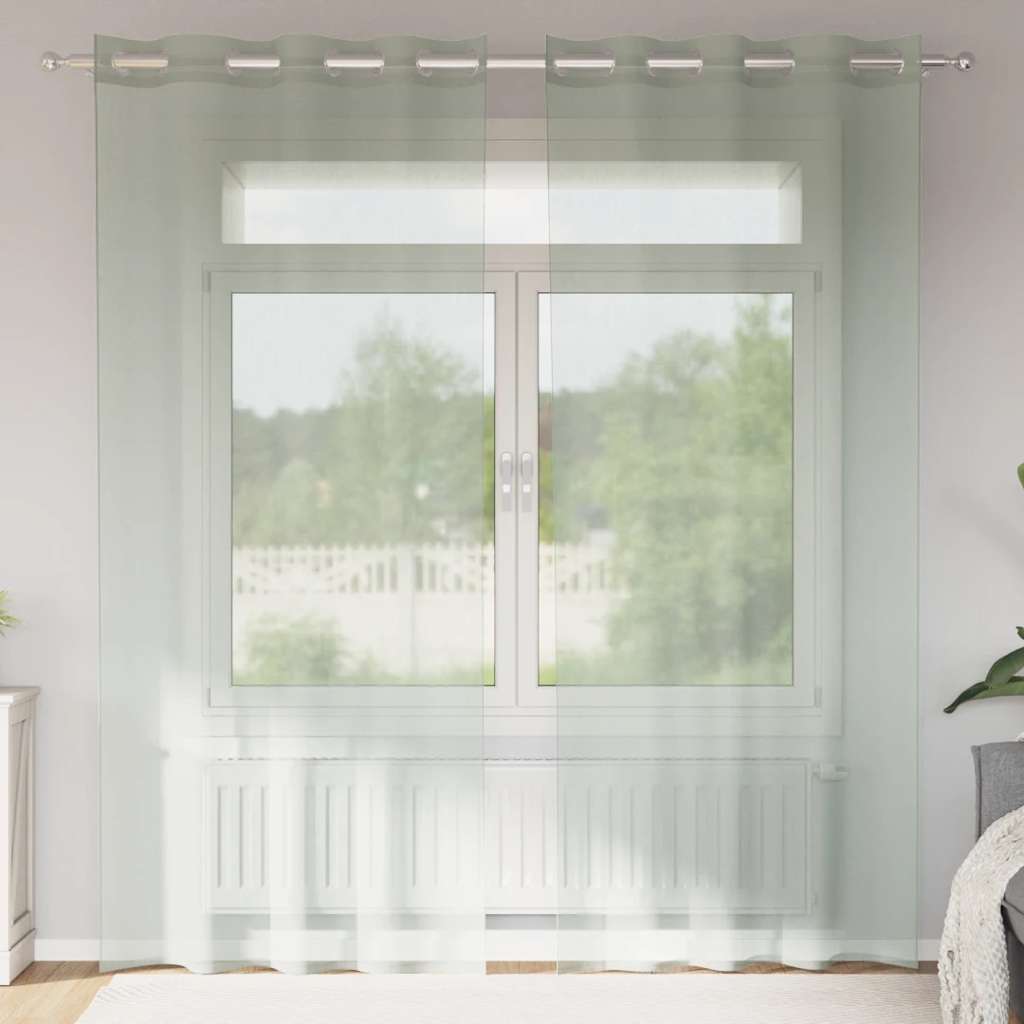 vidaXL Voile Curtains with Grommets 2 pcs Light Grey 140x245 cm