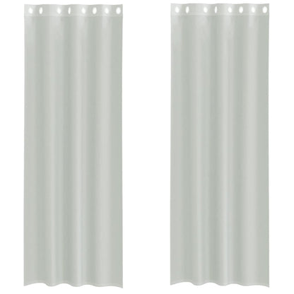 vidaXL Voile Curtains with Grommets 2 pcs Light Grey 140x260 cm