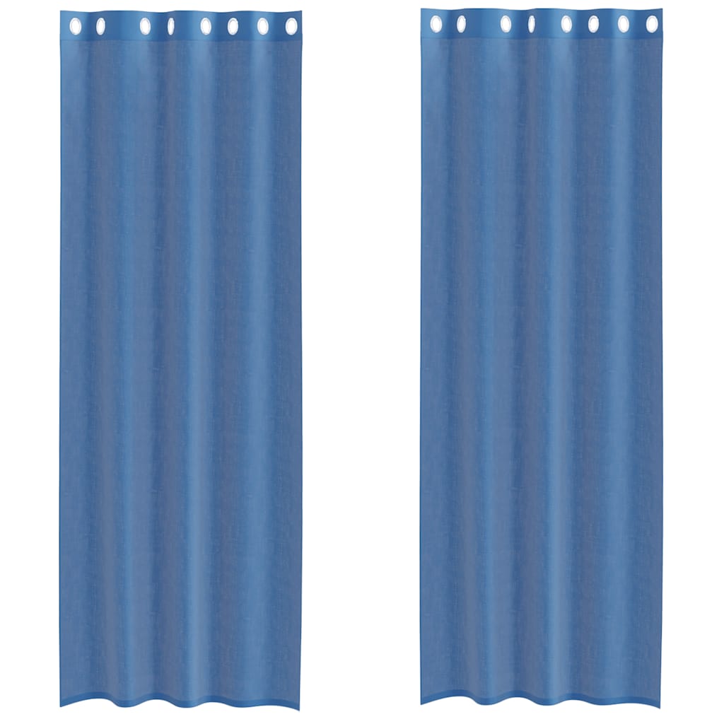 vidaXL Voile Curtains with Grommets 2 pcs Royal Blue