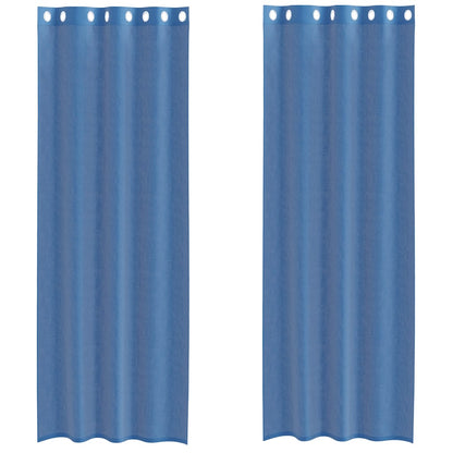 vidaXL Voile Curtains with Grommets 2 pcs Royal Blue