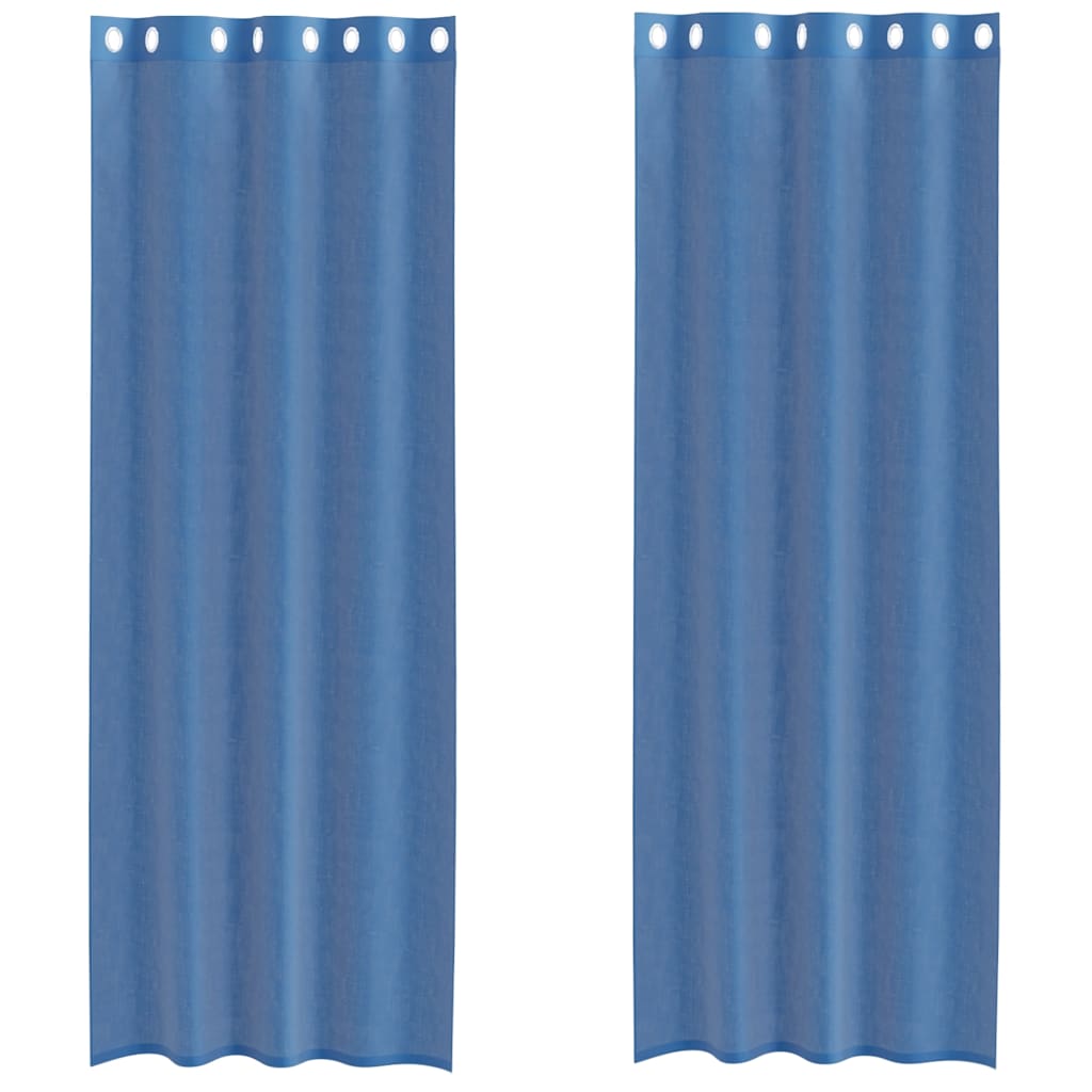 vidaXL Voile Curtains with Grommets 2 pcs Royal Blue