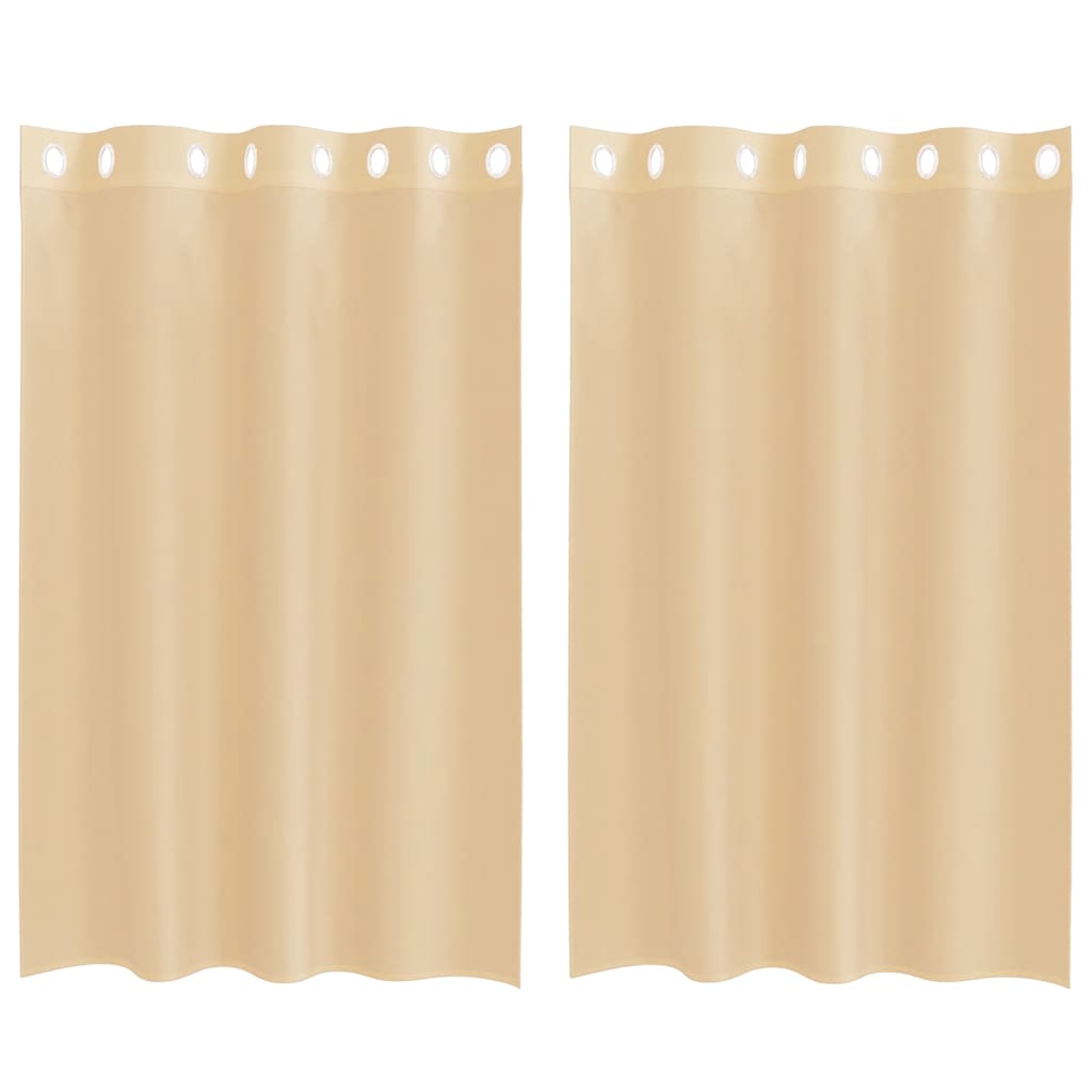 vidaXL Voile Curtains with Grommets 2 pcs Sand