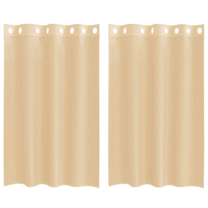 vidaXL Voile Curtains with Grommets 2 pcs Sand