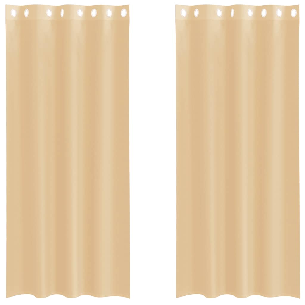 vidaXL Voile Curtains with Grommets 2 pcs Sand
