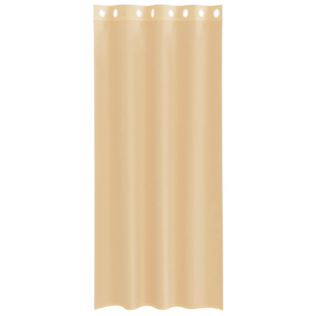 vidaXL Voile Curtains with Grommets 2 pcs Sand