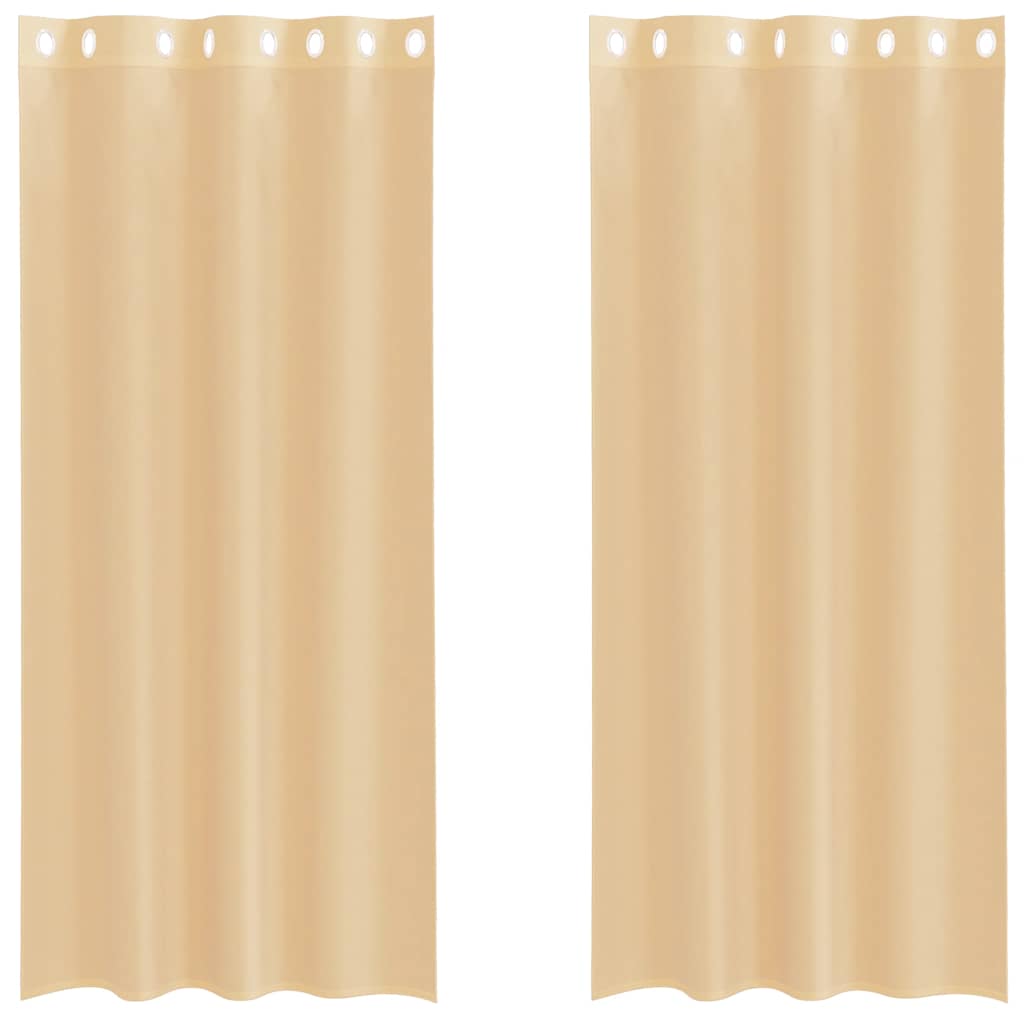 vidaXL Voile Curtains with Grommets 2 pcs Sand